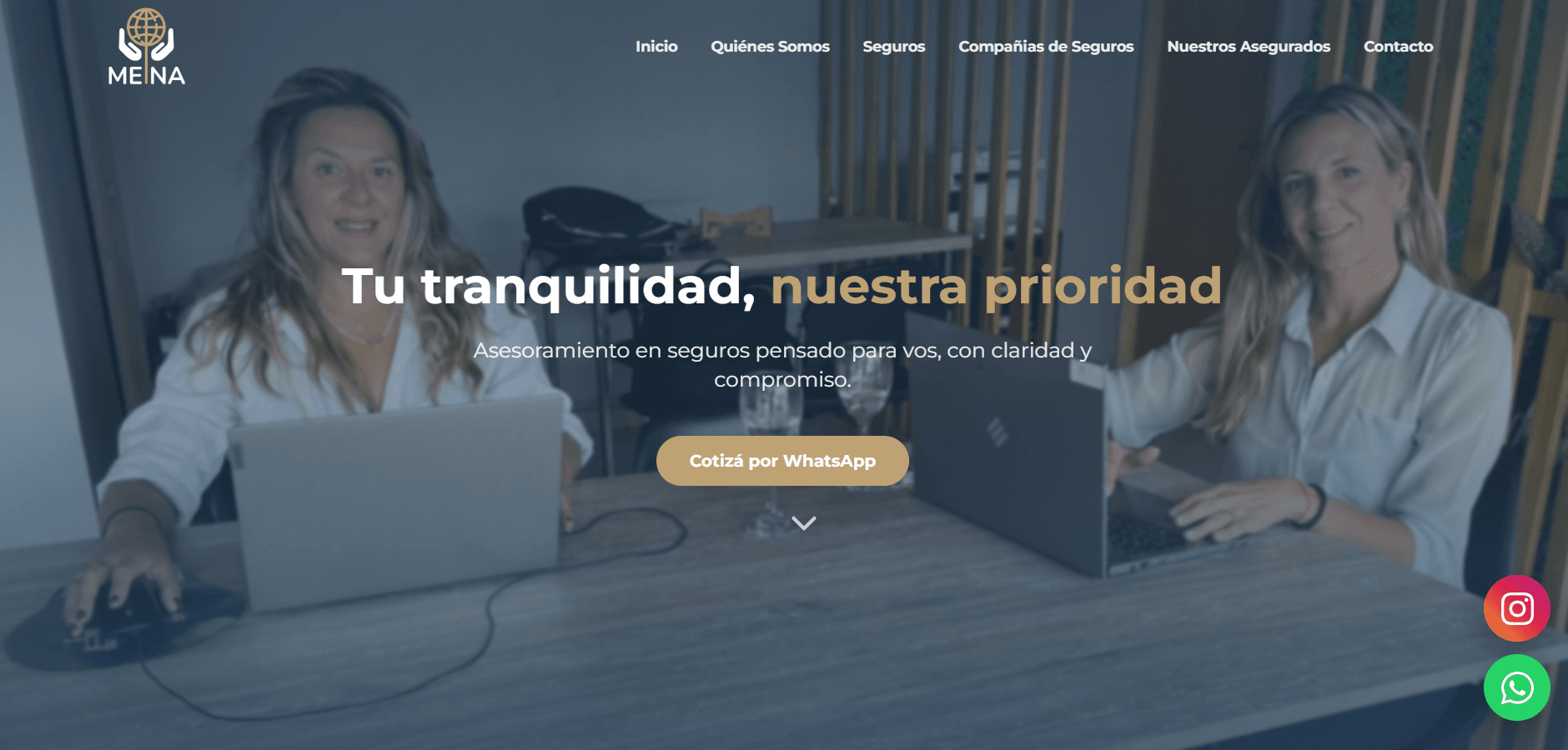 Portada del broker, con acceso a los 19 ramos.