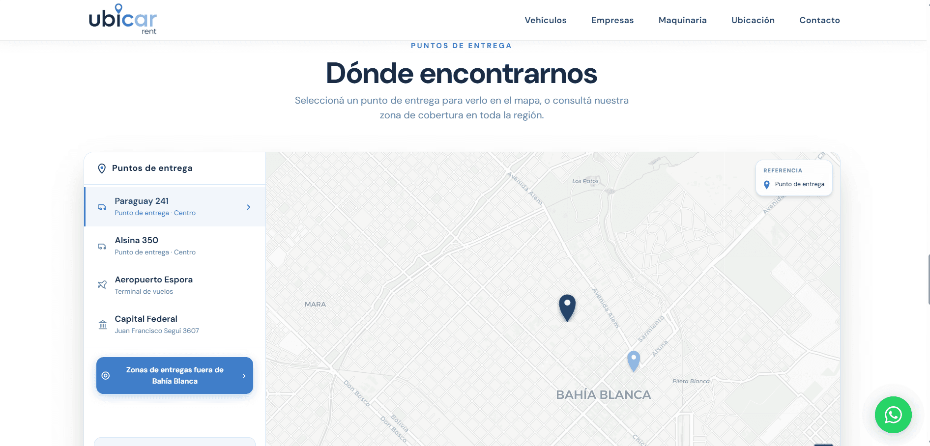 Sección para empresas y cobertura en Bahía Blanca y CABA.