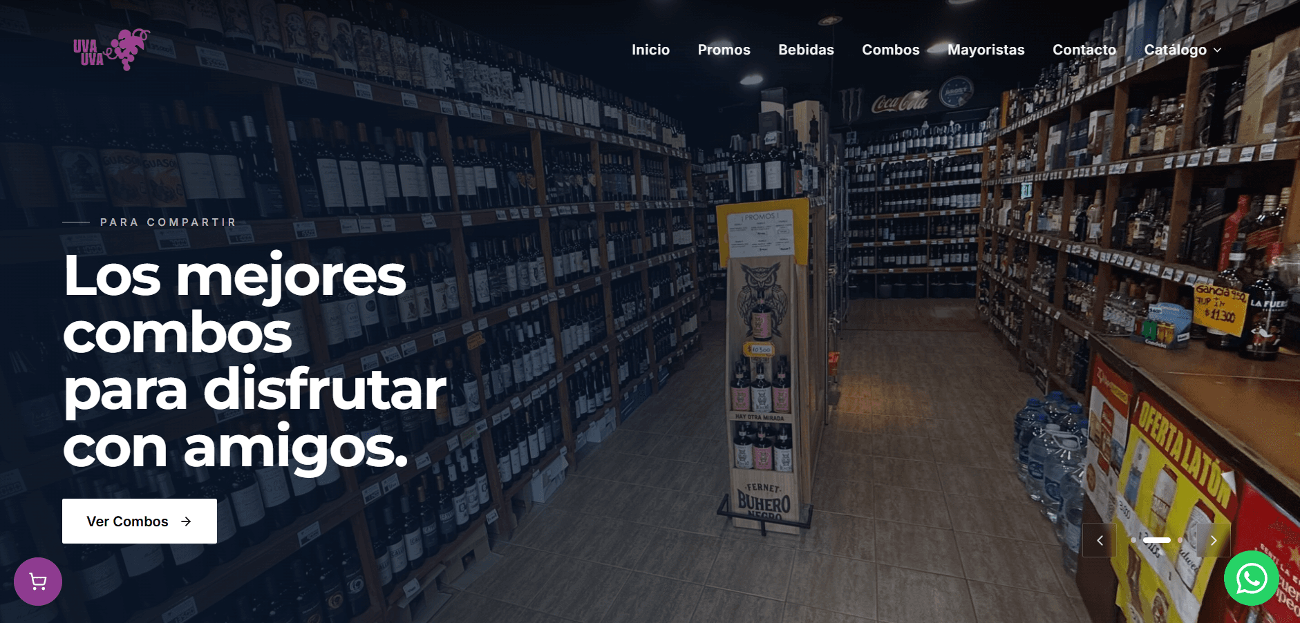 Catálogo por categoría y subcategoría, con filtros.